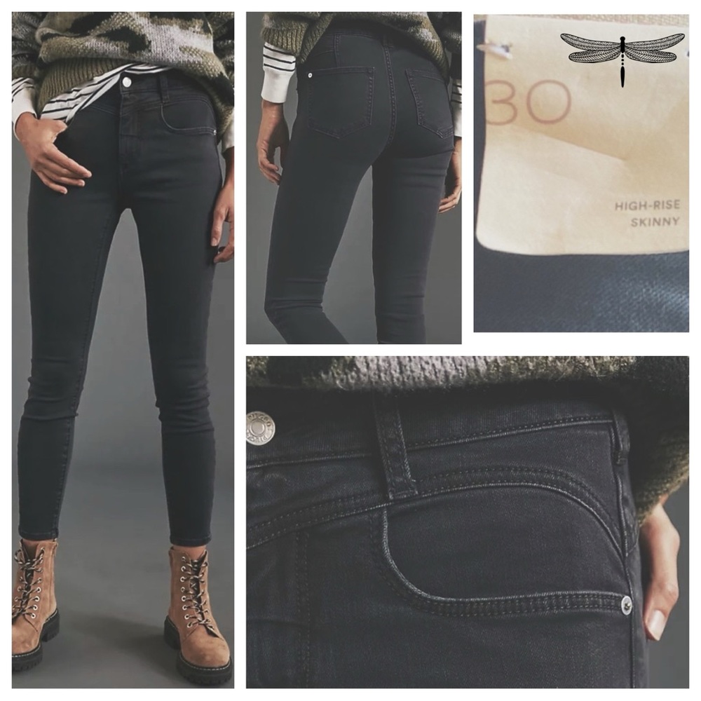 Anthropologie NWT Black High Rise Skinny Jeans Size 30